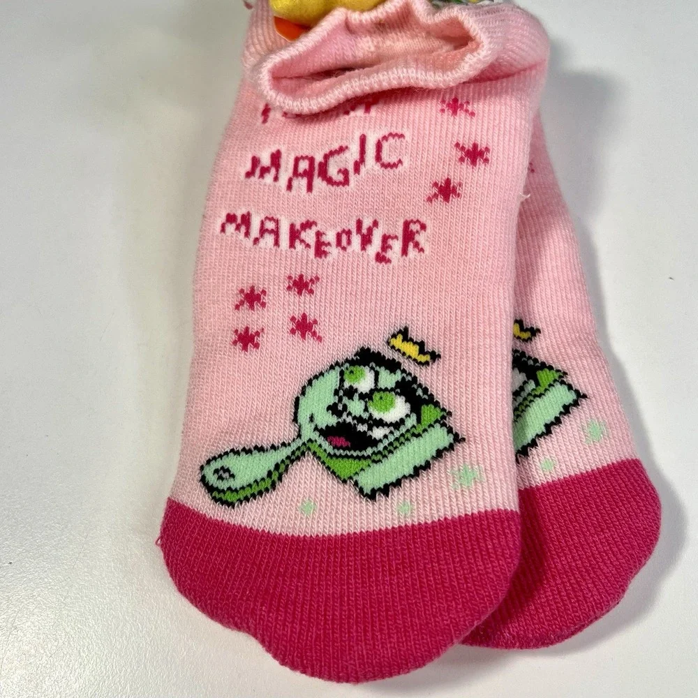 Nickelodeon‎ The Fairly OddParents Slipper Socks Girls 9-11 Pink Wanda Stars NWT